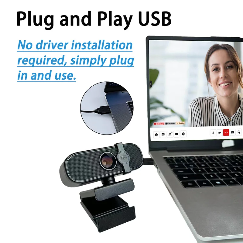EXHQDR WEBCAM 4K/2K/1080P U autofocus, suitable for video conferencing webcast. Plug and play, built-in noise reduction micropho 2
