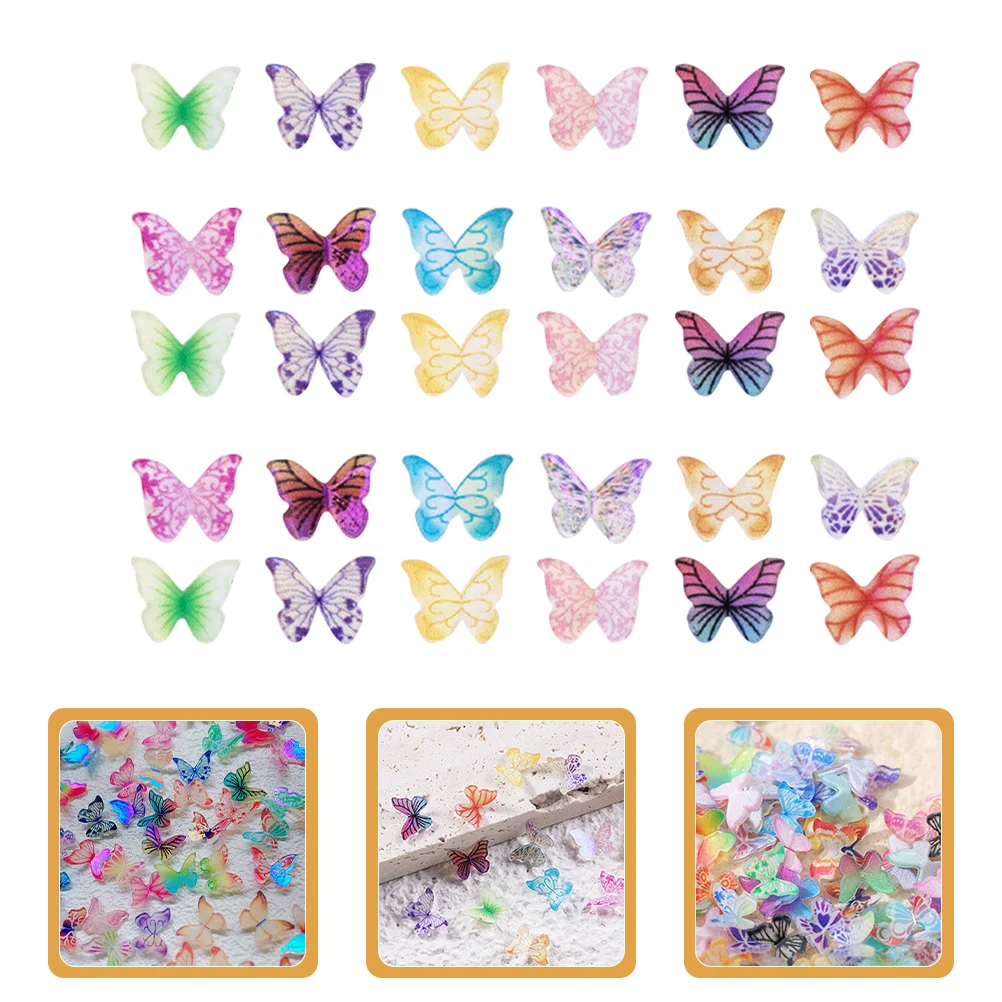 

30 Pcs Butterfly Jewelry Charms Mini Butterflies Decorative DIY Crafts Delicate Tiny for Acrylic Small
