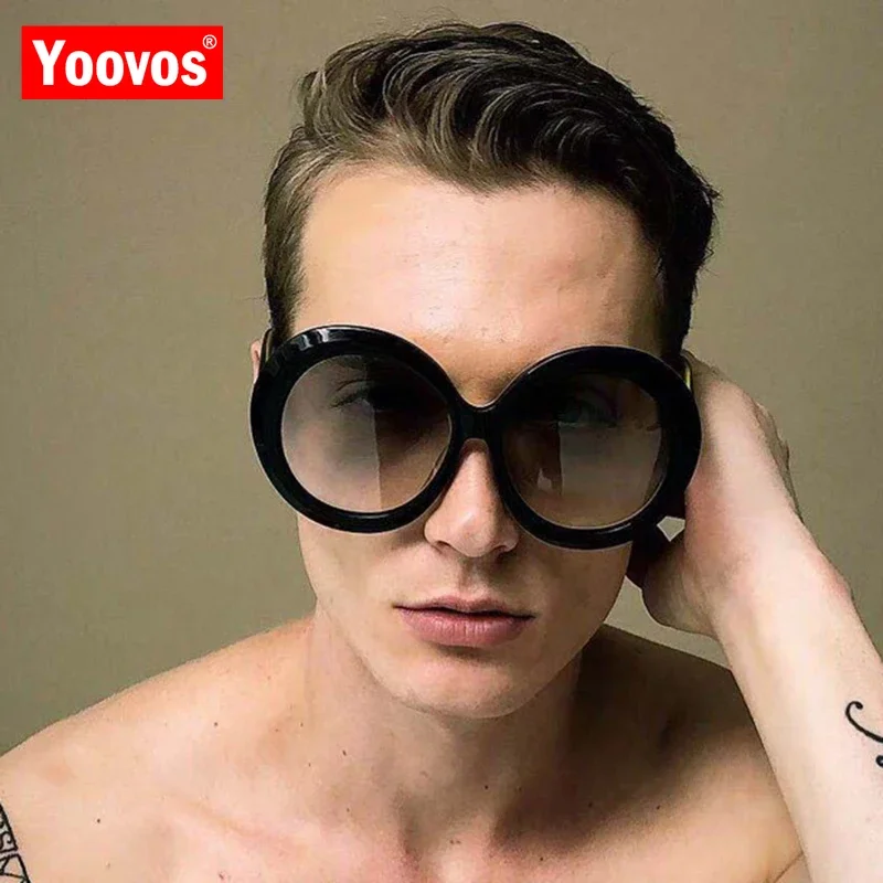 

Yoovos Oversized Round Classic Sunglasses Women/Men Vintage Gradient Large Frame Eyeglasses Shopping Oculos De Sol Gafas UV400