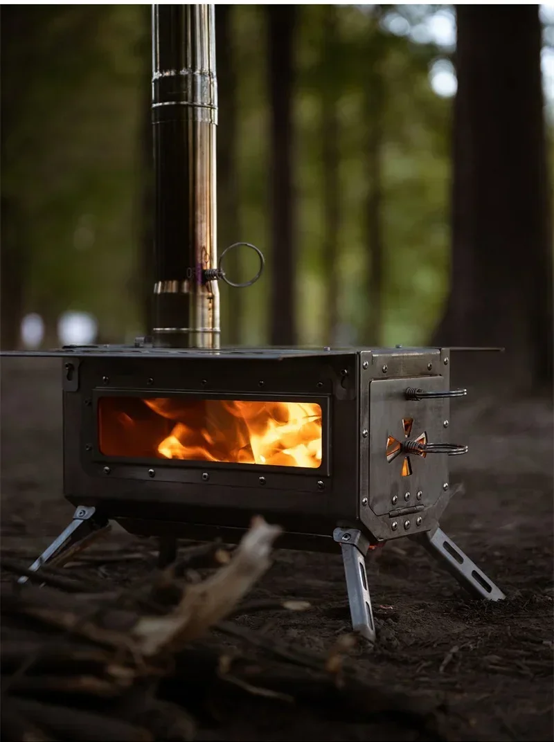 Portable Tent Stove with Glass Wall 2