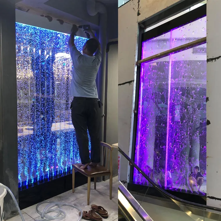 ZK Large Acrylic Screen Water Curtain Wall Water Bubble Wall Creative Hallway Partition