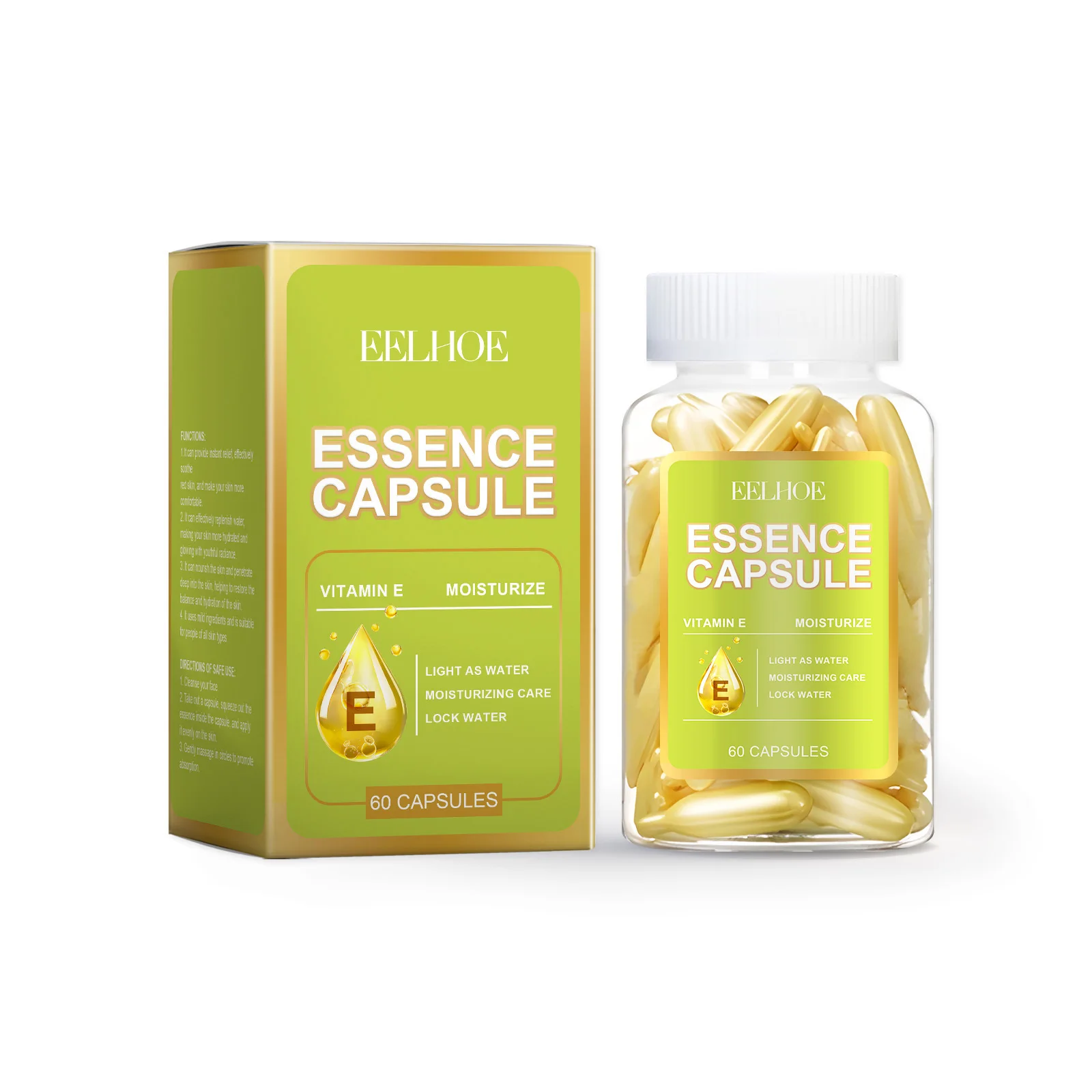 EELHOE Facial Capsule Essence Mild, Daily moisturizing, Facial Skin Care and Moisturizing Essence Capsule Winter Skincare 65g 5