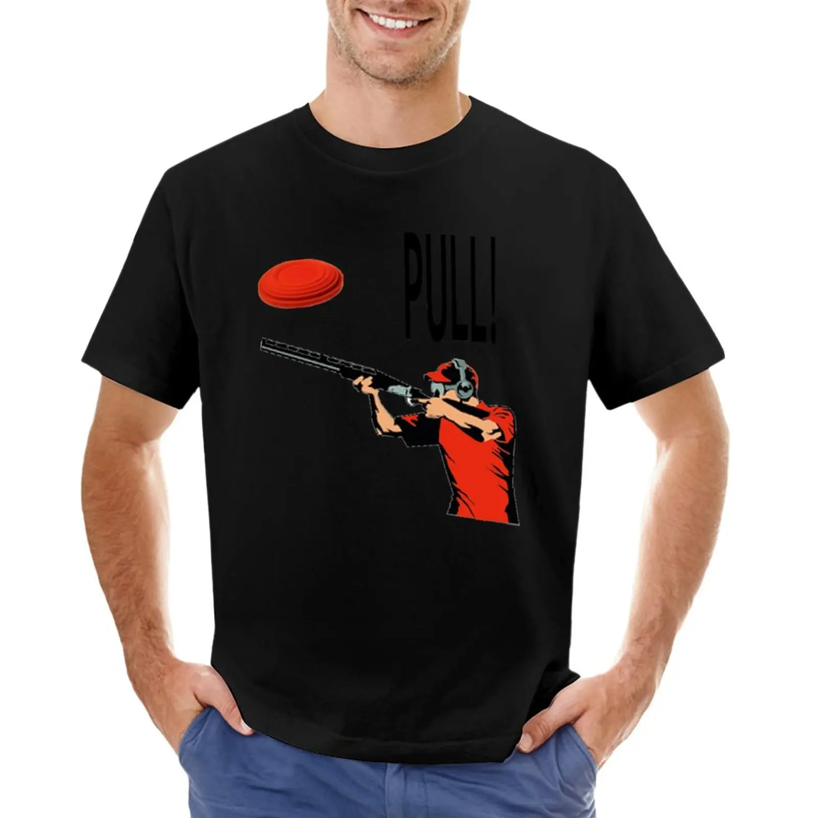 Skeet Clay Shooting Pigeon Trap Bird Hunters Fucili A Pompa Pull! T-Shirt Divertente Maglietta Da Uomo Grafica