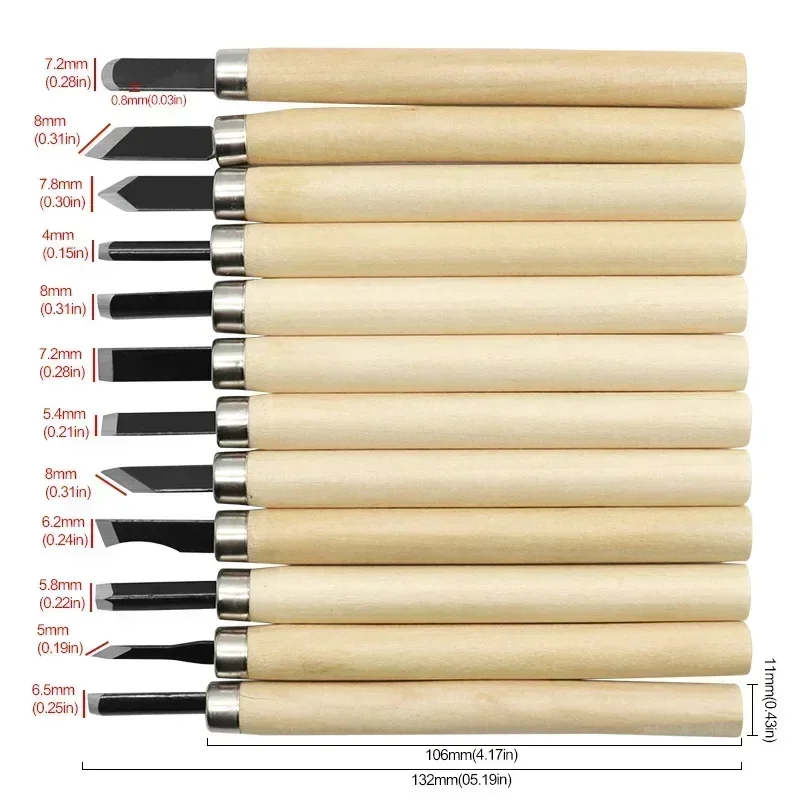 Wood Carving Chisel Knife Set with Ergonomic Handles