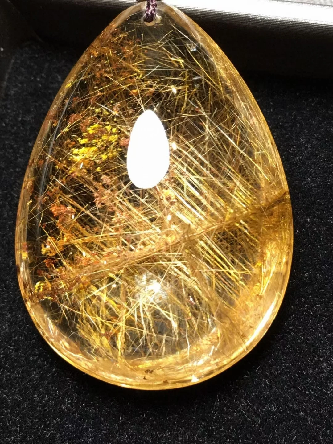 

Ожерелье из натурального золота с кулоном из рутилированного кварца, ювелирные изделия, 42*30*16 мм, капля воды, желтый рутилированный, для женщин и мужчин AAAAAAA