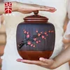Purple Pottery Tea Jar, Ceramic Household Sealed Jar with Lid, Storage Pu'er Tea Powder, Premium High End Awakening Tea 3