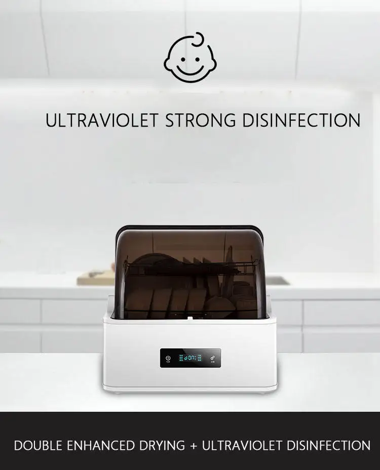 Desktop Drying and Disinfection Integrated Mini Automatic Installation 4 Sets Mini Dishwasher 4