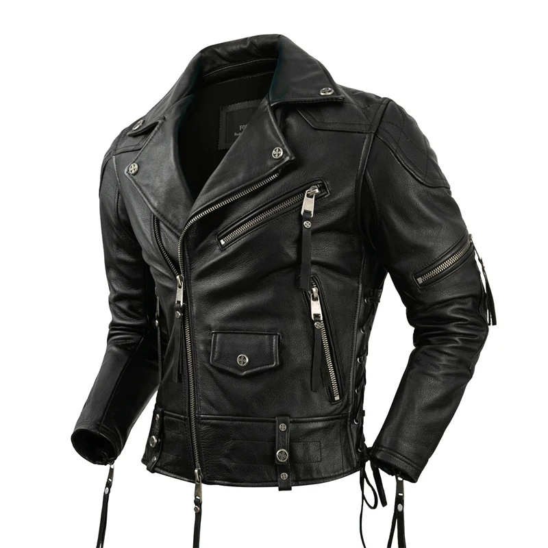 Description Picture 3 of itemMotorcycle Jacket Real Cowhide Leather Jacket Men's Motorcycle Riding Jacket Genuine Leather Mens Motor Biker Jackets 2XL-5XL