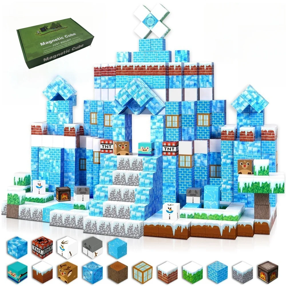 DIY Magnetic Building Blocks Mine Magnet World Edition Cubes Construction Toys for Boys Girls Sensory Christmas Gifts magnetic building blocks magnetic assembly toy magnetic alphabet toys