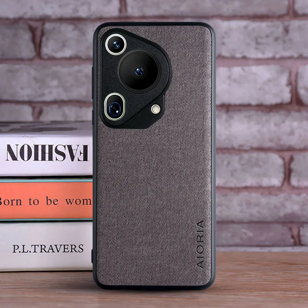 Fashion Textile Leather Case - Soft TPU & Hard PC 3-in-1 Material