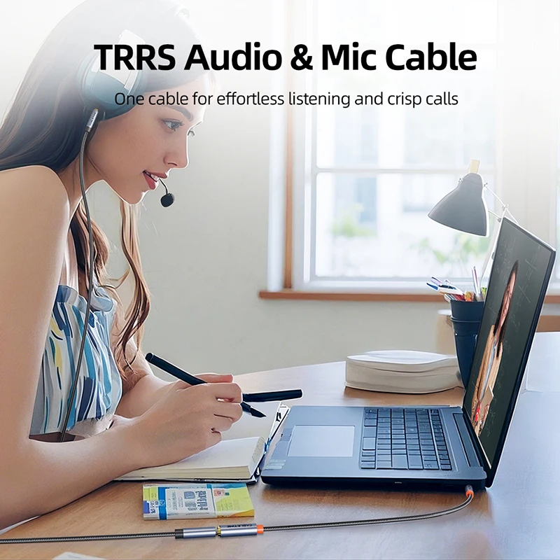 High-Fidelity 3.5mm Audio Extension Cable with Microphone Support