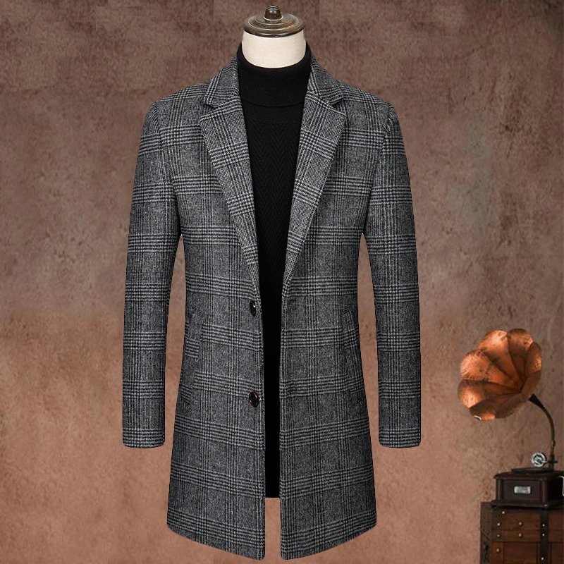 

High Quality Blazer Men's Lengthened Italian Style Elegant Fashion Simple Business Casual Gentleman's Fitted Trench Coat 2022