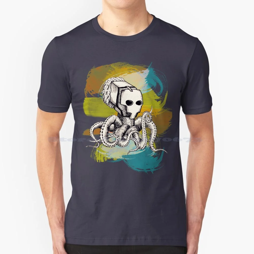 Bio Chio T Shirt 100% Cotone Tee Monster Octopus Brain Energy Machine Nightmare Robot Tentacles Ocean