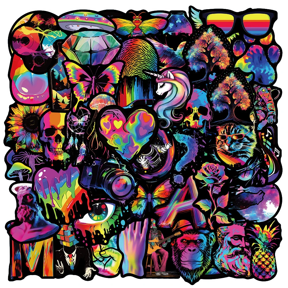 

10/30/50PCS Iridescent Cartoon Graffiti Stickers Colorful Decals Luggage Skateboard Cute DIY Cool Waterproof Funny Sticker Toy