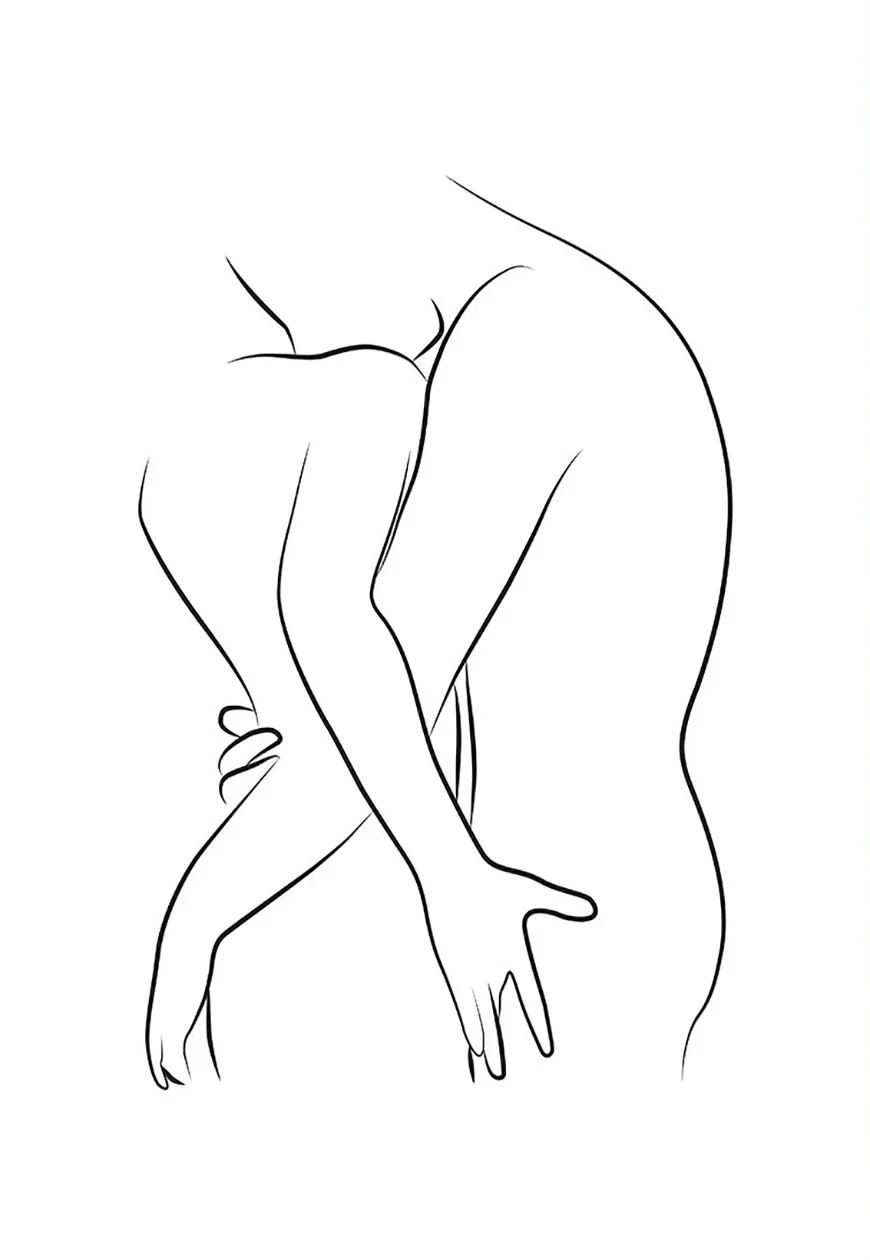 thumbnail image 1 of Póster abstracto de dibujo de una línea de pareja de amor, posturas especiales para hombre y mujer, pintura en lienzo, arte minimalista para pared, imagen para decoración del hogar, 1 of 5