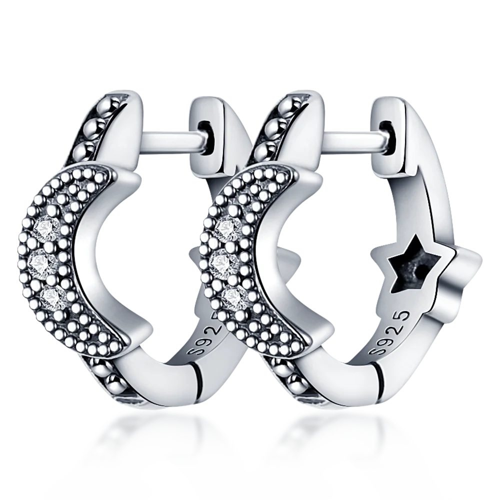 2022 Charm Double Hoop Earrings 925 Silver Fit Original Brand Charms Diy Fine Jewelry Gift For Women Fine Earring Making Gift 