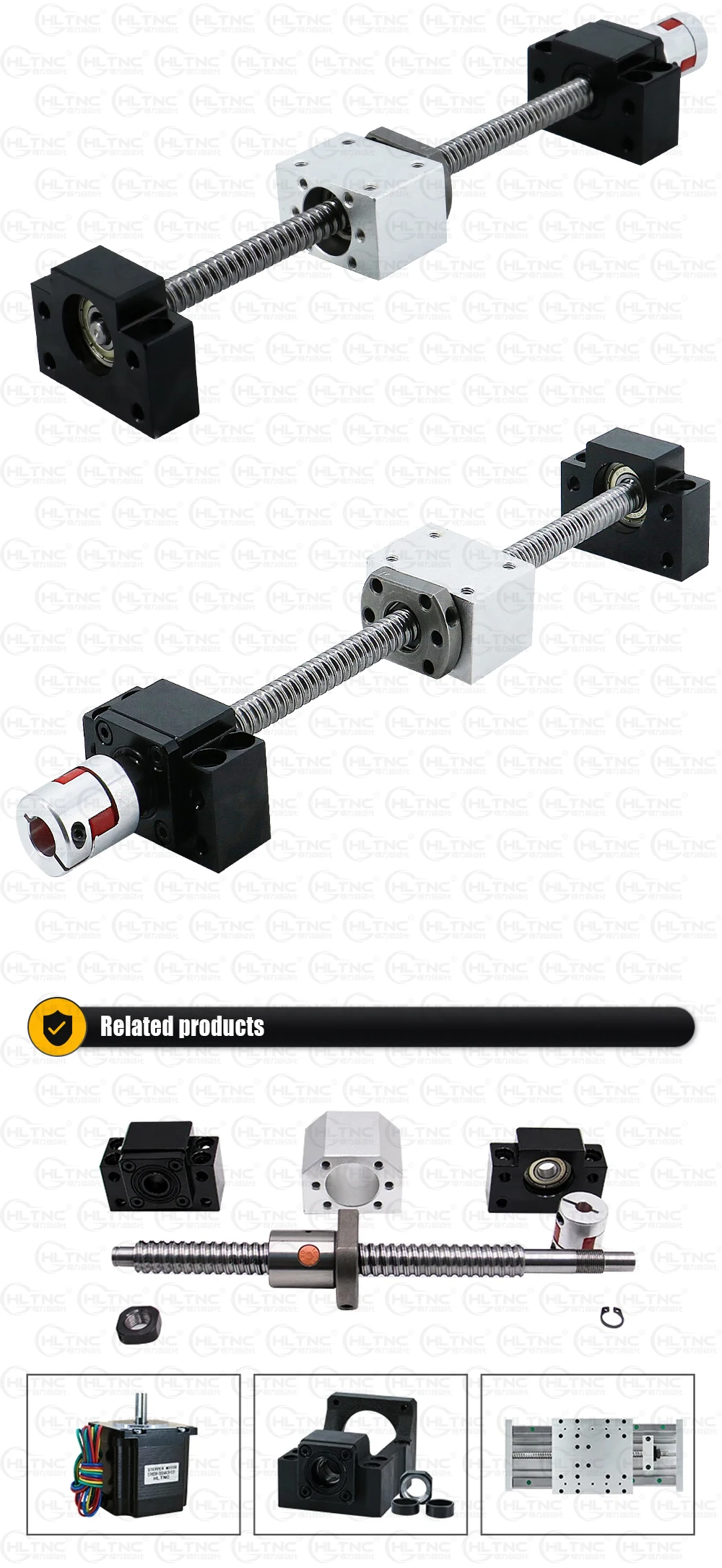 EU-Versand: Kugelumlaufspindel-Kit SFU1605 + BK12 BF12 Stützlager Muttergehäuse DSG16H + Kupplung D25L30 8X10 16mm Kugelumlaufspindel-Set 5mm Steigung – Detail 5