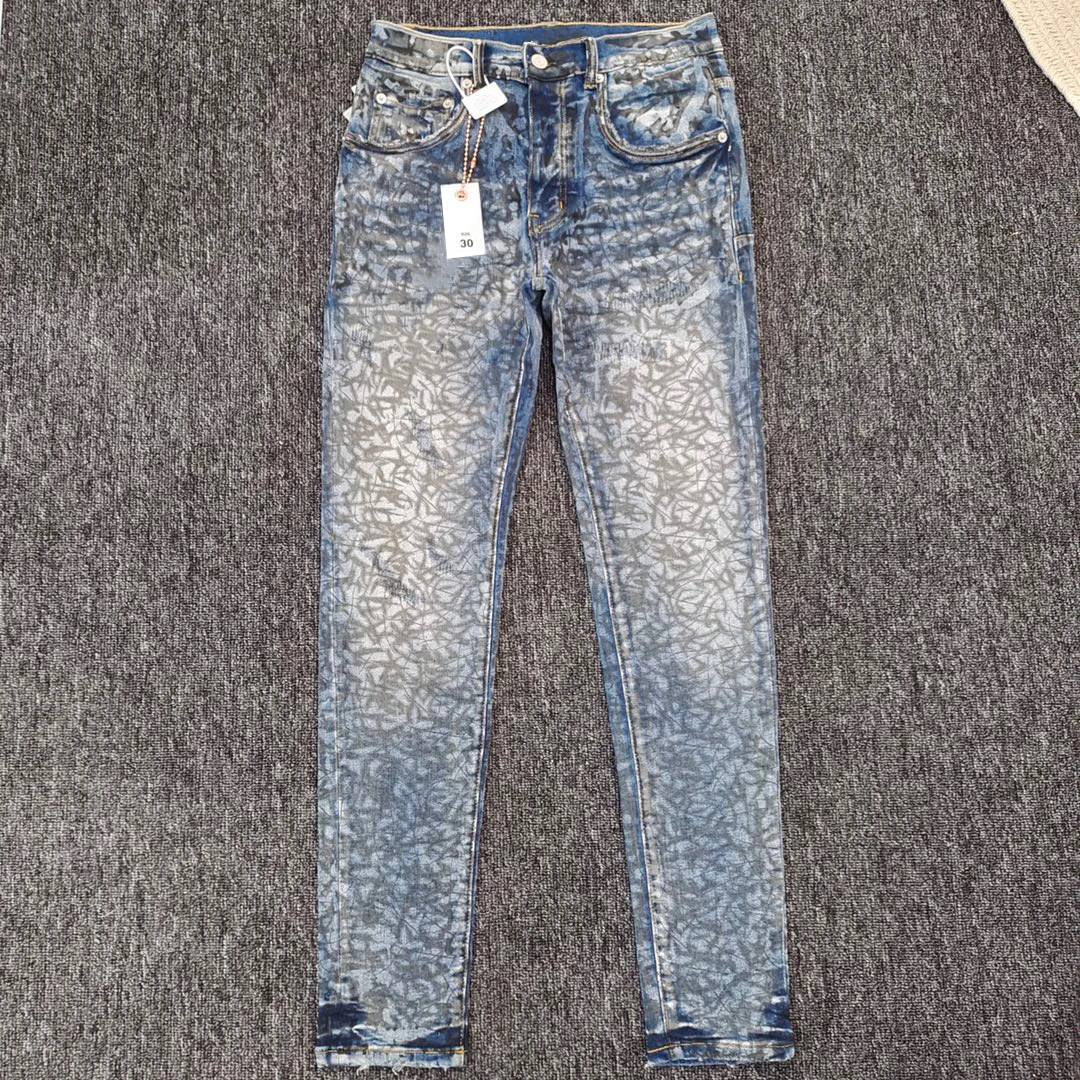 

Fashion brand men full-body print slim casual skinny jeans