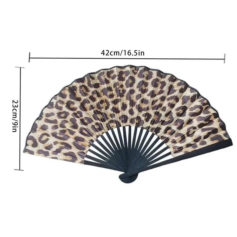 Chinese Style Pattern Hand Held Bamboo Satin Cloth Folding Fan For Church Wedding