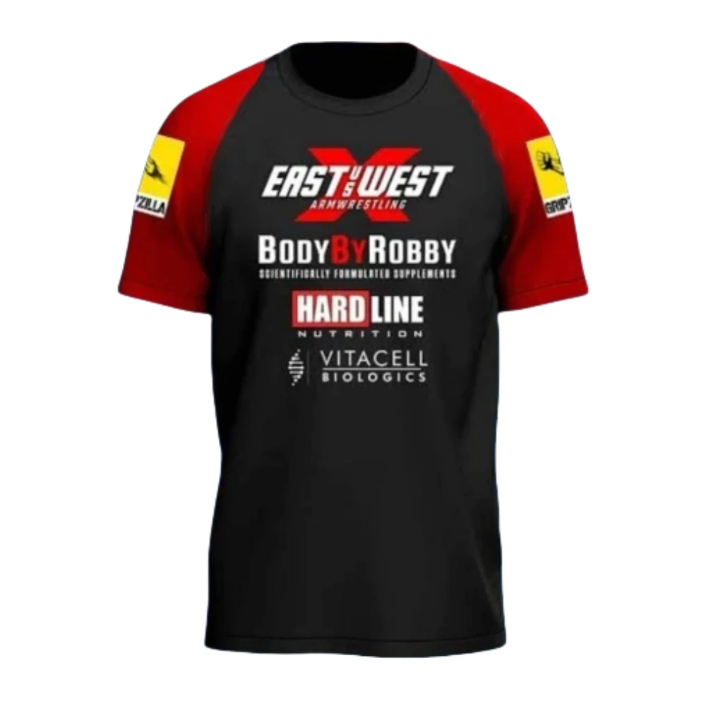 East Vs West 10-15 Devon Larratt Arm Wrestling Jersey Team Wrist Enthusiasts Training Fitness Game-day Uniform Clothes Short