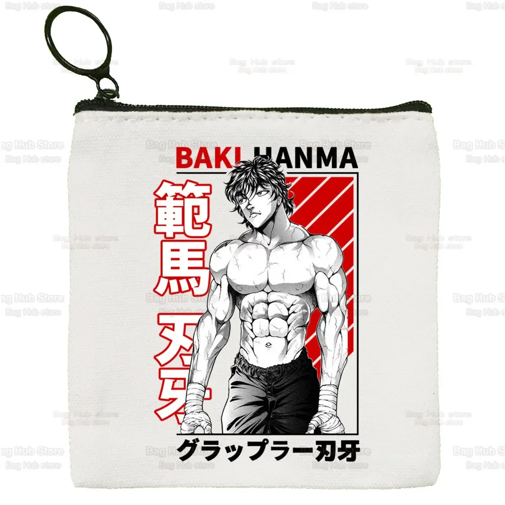 

Baki The Grappler Anime Coin Purse Female Mini Canvas Art Yujiro Hanma Cute Key Case Baki Hanma Coin Purse Student Wallet
