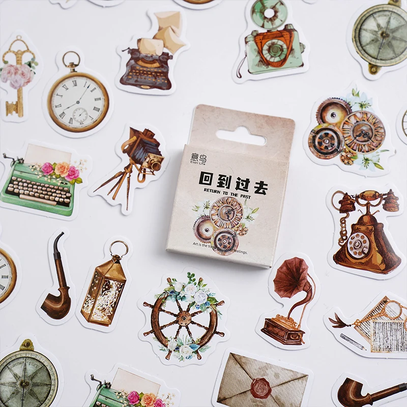 10/25/46PCS Vintage Life Sketchbook Sticker Aesthetic Diary Decoraction Scrapbooking Children's Stationery School Supplies