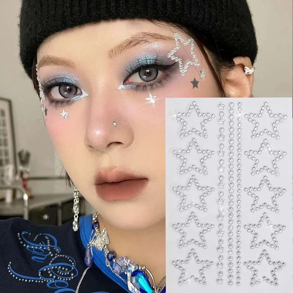 Sparkling Rhinestone Face Tattoo Stickers