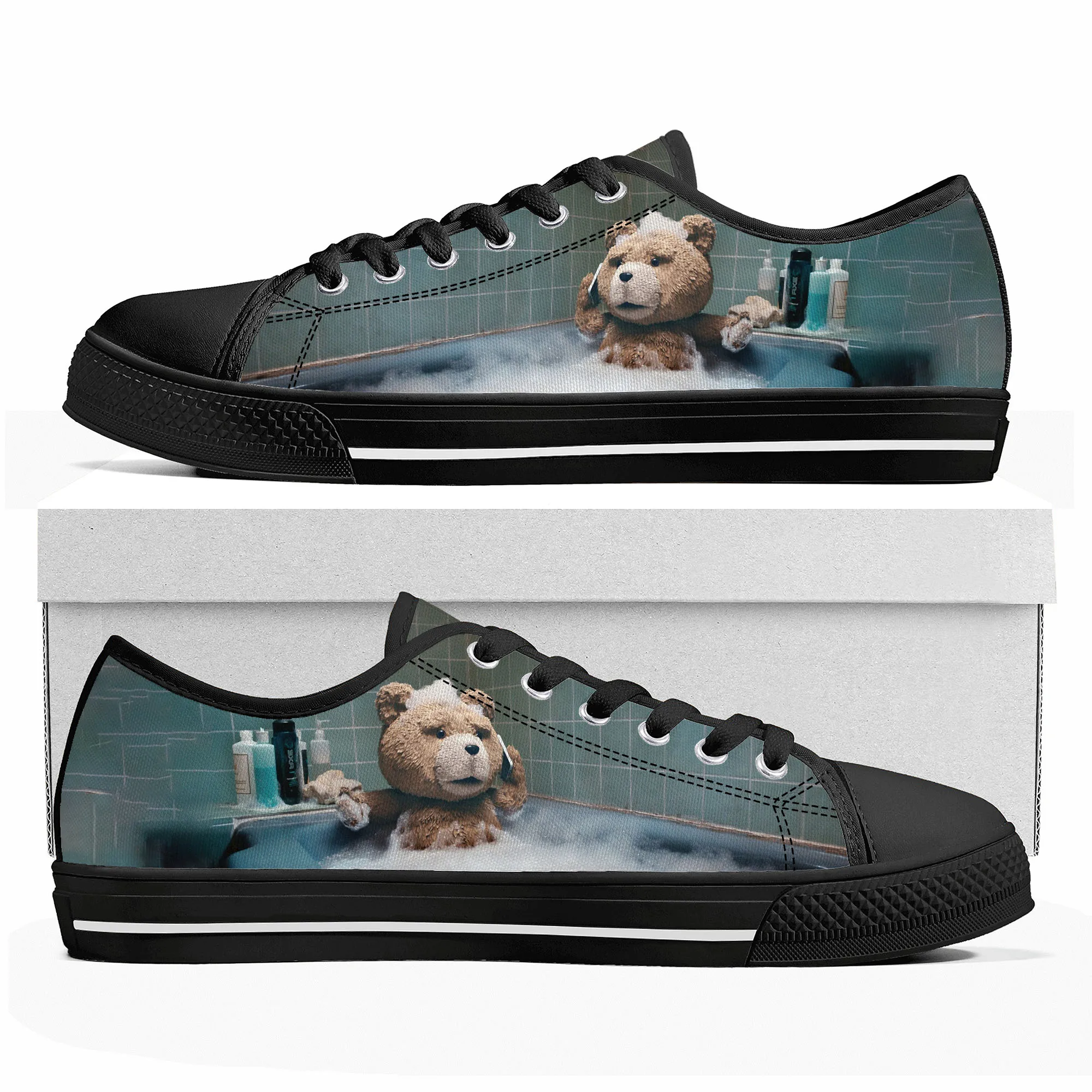 

Ted Bear Movie Beer Bath Low Top Sneakers Mens Womens Teenager Canvas High Quality Sneaker Casual Custom Shoes Customize Shoe