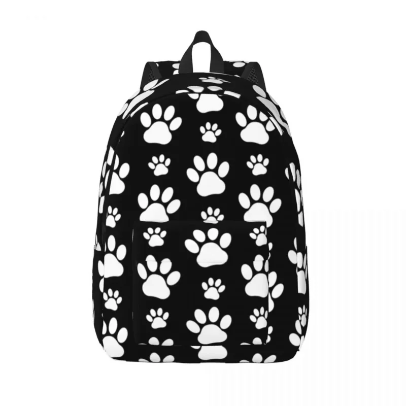 

Personalized Puppy Pretty Paw Pattern Canvas Backpacks Men Women Casual Bookbag for College School Dog Paws Prints Pet Bags