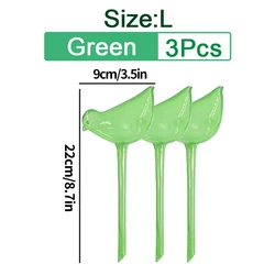 Set of 3 Clear Self - Watering Plant Globes for Garden and Indoor Flowers (Bird -Green)