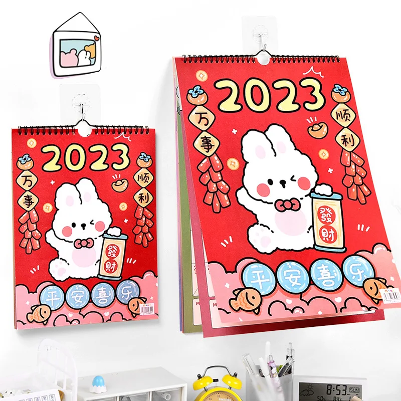 

2023 Wall Calendar, Creative Desk Calendar, Rabbit Year, Cartoon, Cute Calendar, Desktop Ornaments, Office Notes, Clock-In Sched