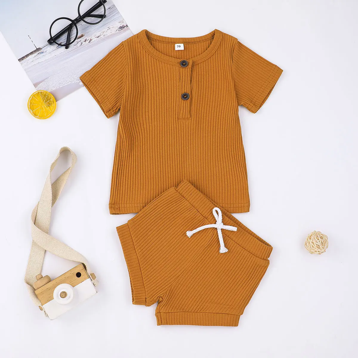 Baby Boy Summer Clothes Set Short Sleeve T-shirt+Shorts 2022 Newborn Girl Outfits Kids Toddler Pajamas Knitted Infant Tracksuits vintage Baby Clothing Set Baby Clothing Set