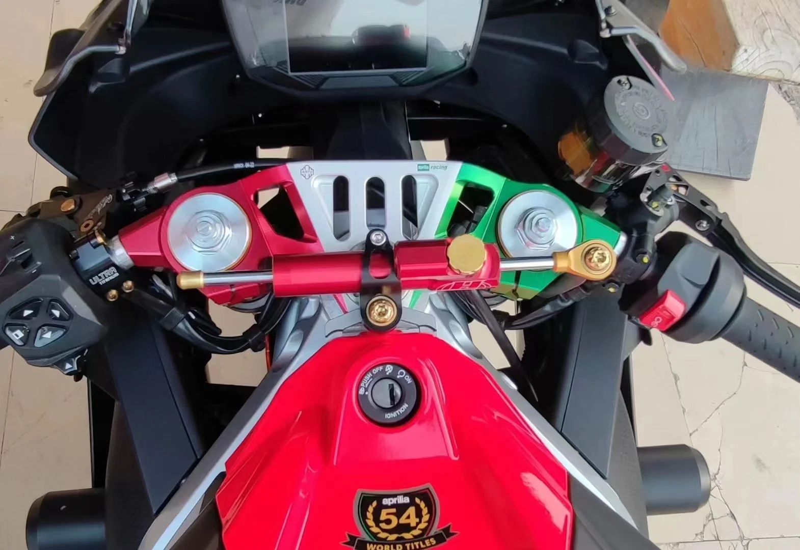 For Aprilia RS660 2021-2022-2023 CNC Racing Refit Clip On Handle Bars Front End Upper Top Clamp 2