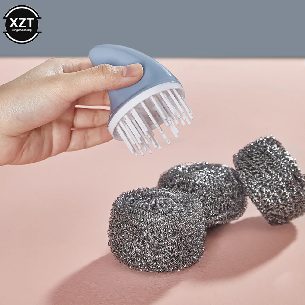 

Creative Shark With Handle Steel Wire Ball Stainless Steel Cleaning Brush Scourer For Washing Pan Dish Bowl Pot Cleaning Tool