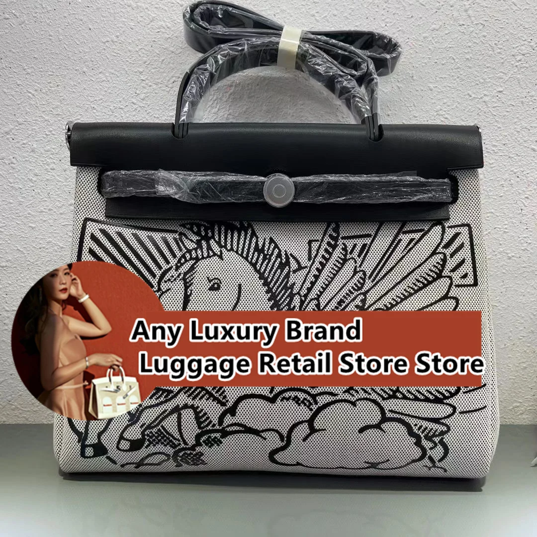 

Холщовая Сумка Herbag, новинка, модная универсальная Повседневная Женская текстурная двухслойная телячья кожа с принтом свиньи носа, 2024