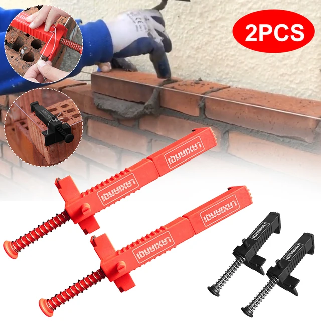 2Pcs Brick Liner Durable Anti-Skid Brick Line Runner Line Clip Wire Drawer  Bricklaying Tools For Building Construction Black/Red - AliExpress