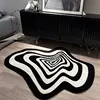 Creative Carpets Fot Living Room Black White Striped Home Decoration Bedroom Rug Fluffy Plush Children's Play Mat Large Area Mat 1