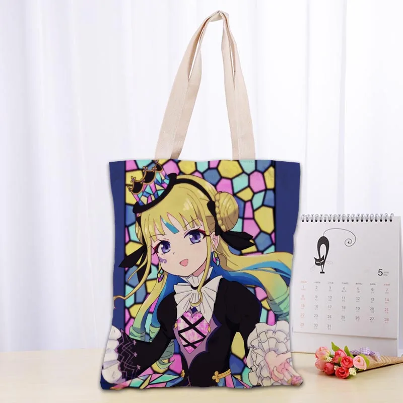 

Custom Waccha PriMagi! Tote Shopping Bags 30x35cm Tote Bag Reusable Handbag Women Shoulder Cloth Pouch Foldable 0506