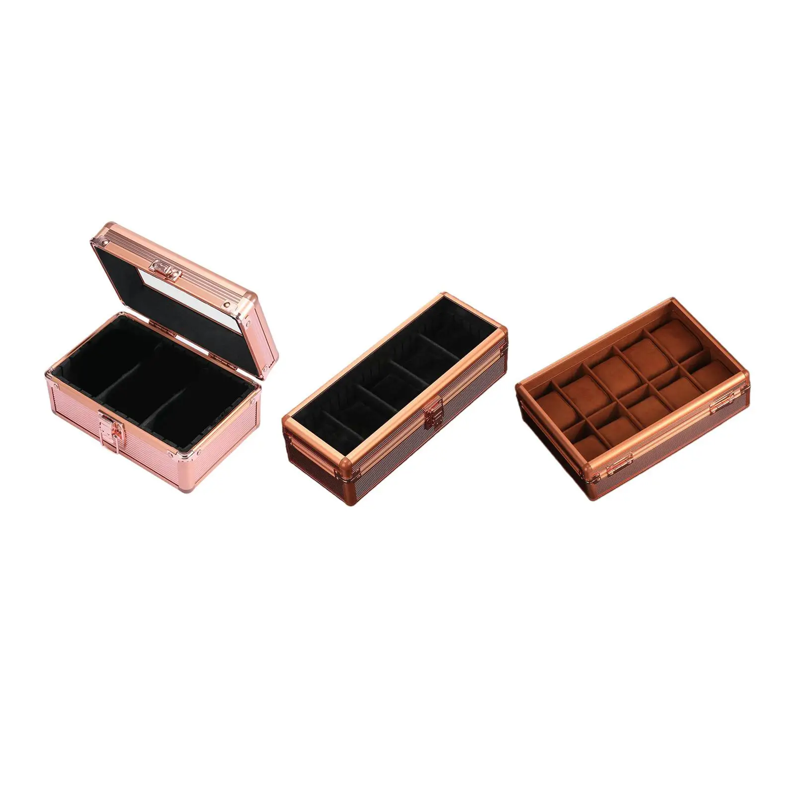 

Watch Box Metal Adjustable Dividers Gift for Men Jewelry Box with Clear Window Watch Display Case Carrying Case Watch Case