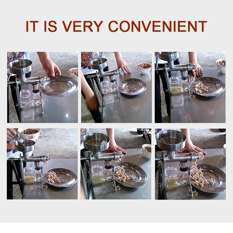 Stainless Steel Manual Oil Presser Machine Household Rapeseed Oil Pressing Machine Vegetable Sesame Oil Extracting Machine 6