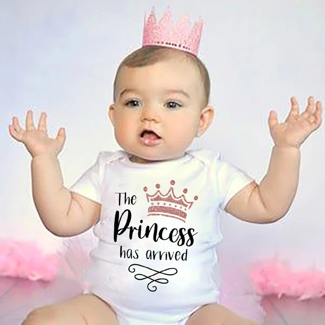 La principessa è arrivato neonato body neonata vestiti infantili lettera di  moda Unisex pagliaccetto compleanno migliori regali - AliExpress