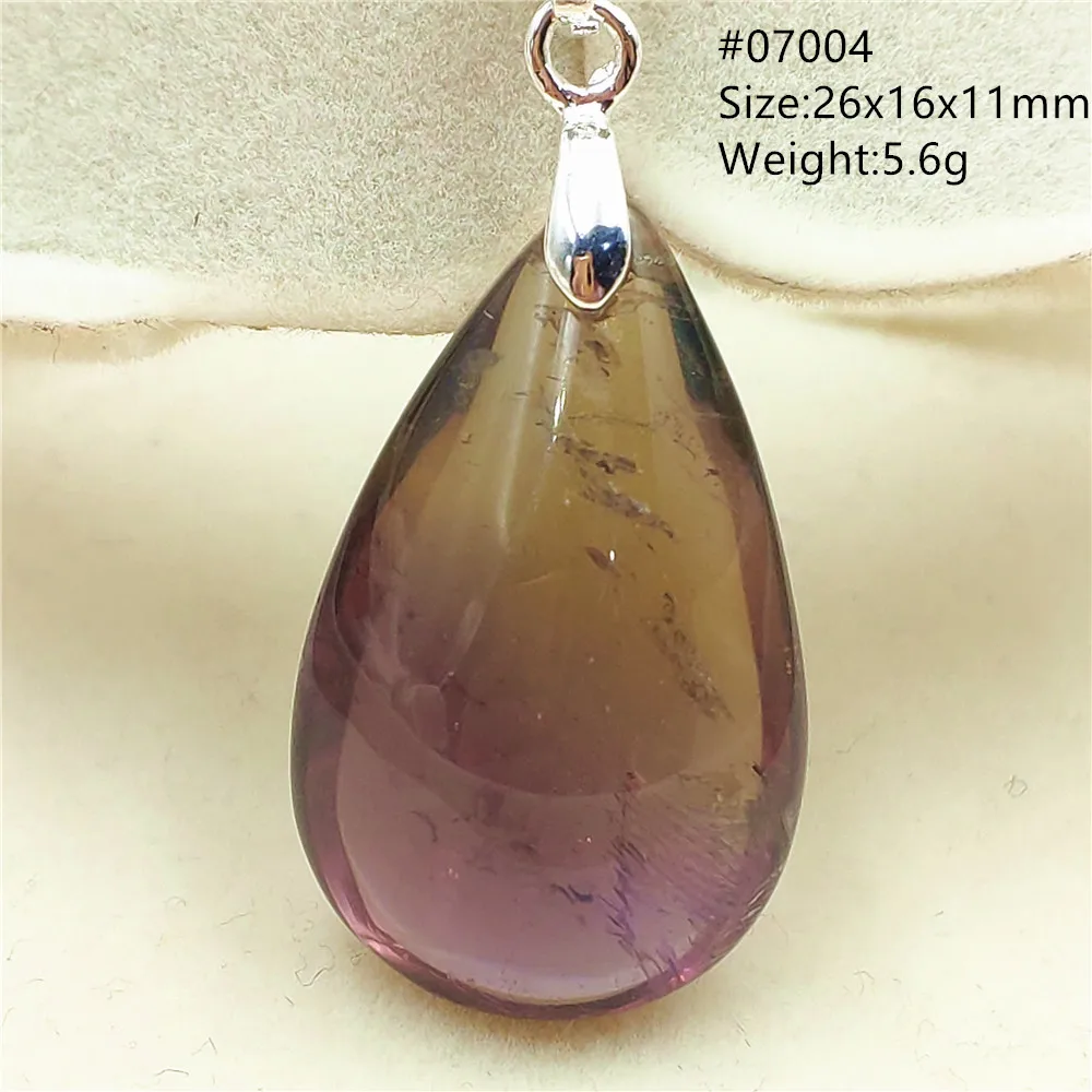 Natural Purple Yellow Ametrine Bead Pendant Women Men Ametrine Citrine Amethyst Clear Water Drop Brazil AAAAAA