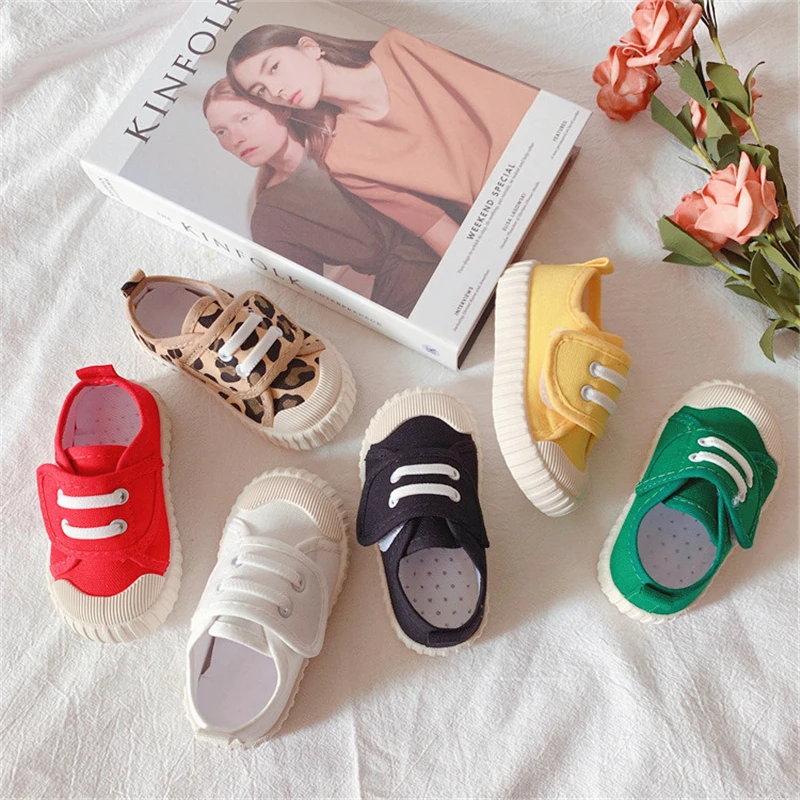 

Spring Autumn Baby Boys Girls Canvas Shoes 1-6 Years Kids Toddler Flats Baby Sneakers First Walkers Children Sports Shoes 21-32