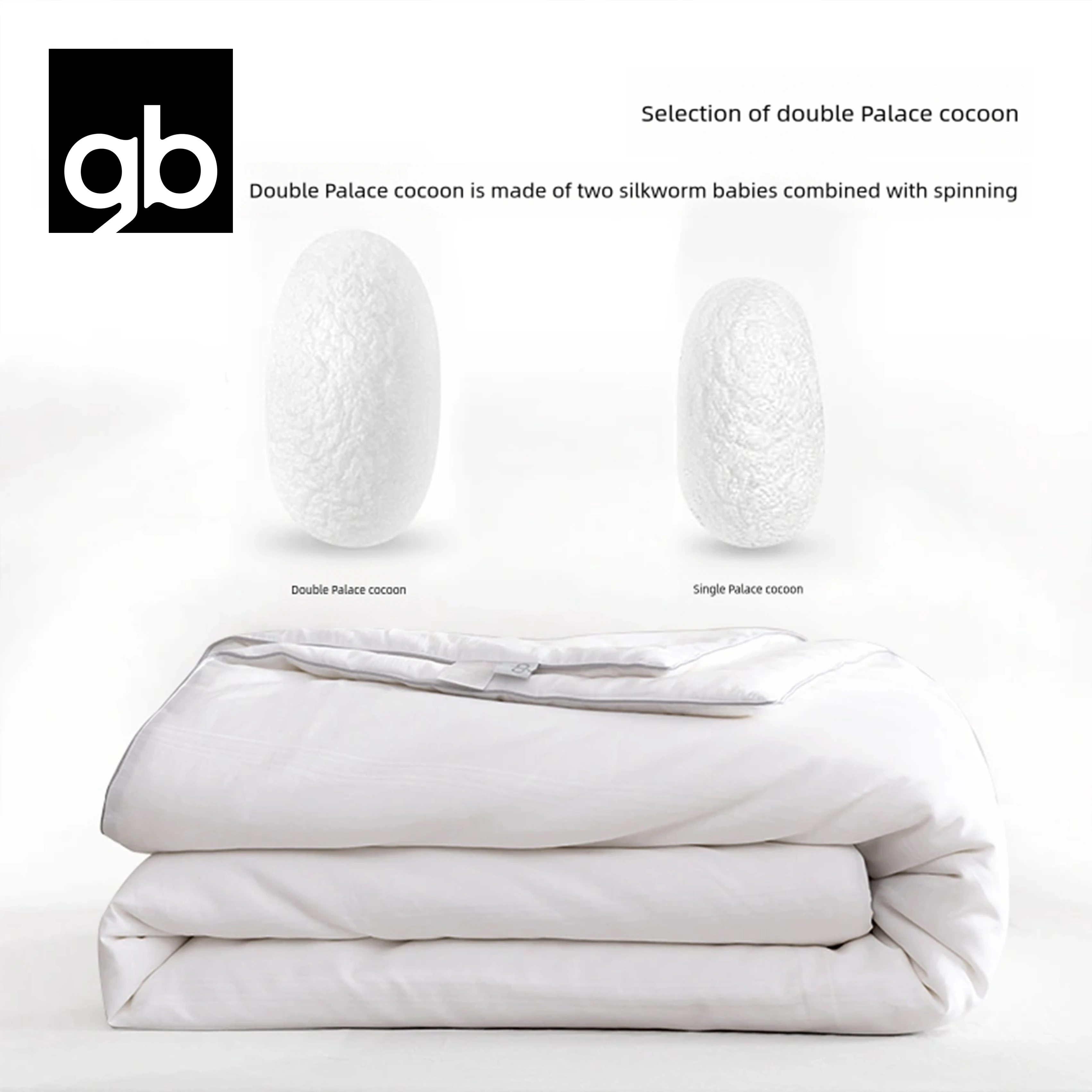 gb child's pure cotton mulberry silk quilt with double cocoons is gentle, smooth, breathable, skin friendly