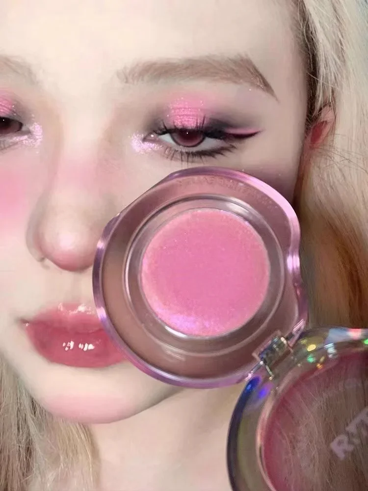 Makeup RMT high gloss chameleon highlight matte purple fine powder cream blusher shiny face brightening integrated plate