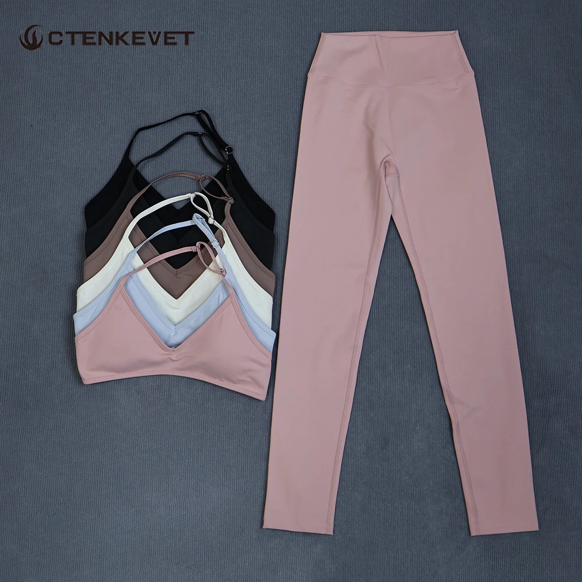 Conjunto de Yoga de Cintura Alta para Mujer Ctenkevet, Ropa Deportiva Transpirable de Secado Rápido para Actividades al Aire Libre, Correr y el Gimnasio