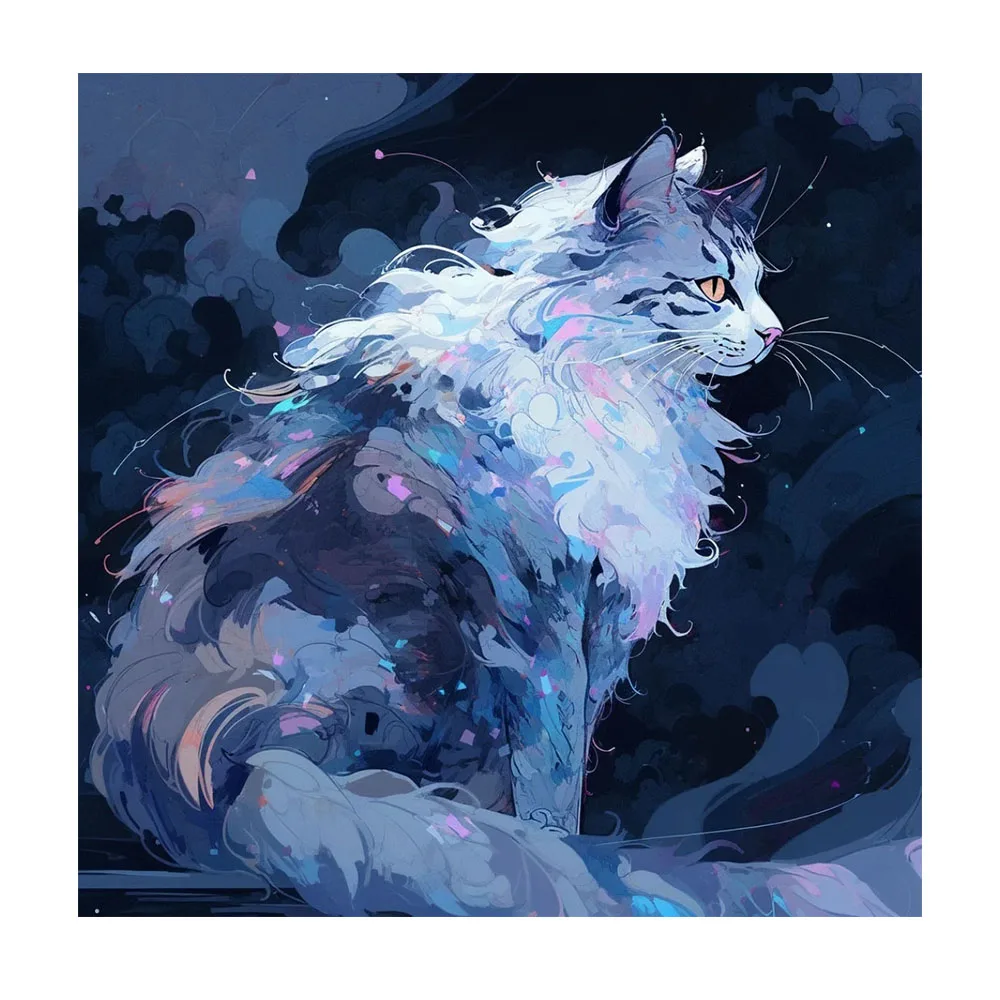 

Diamond Painted Animal Cat DIY Handmade Water Diamonds Hanging on Wall Art Home Decoration
