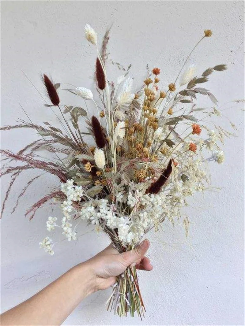 

Pampas Grass for Boho Home Room Decor,Natural Fluffy Pampas Floral Bouquet for Bedroom Table Bathroom Wedding Baby Shower Decor