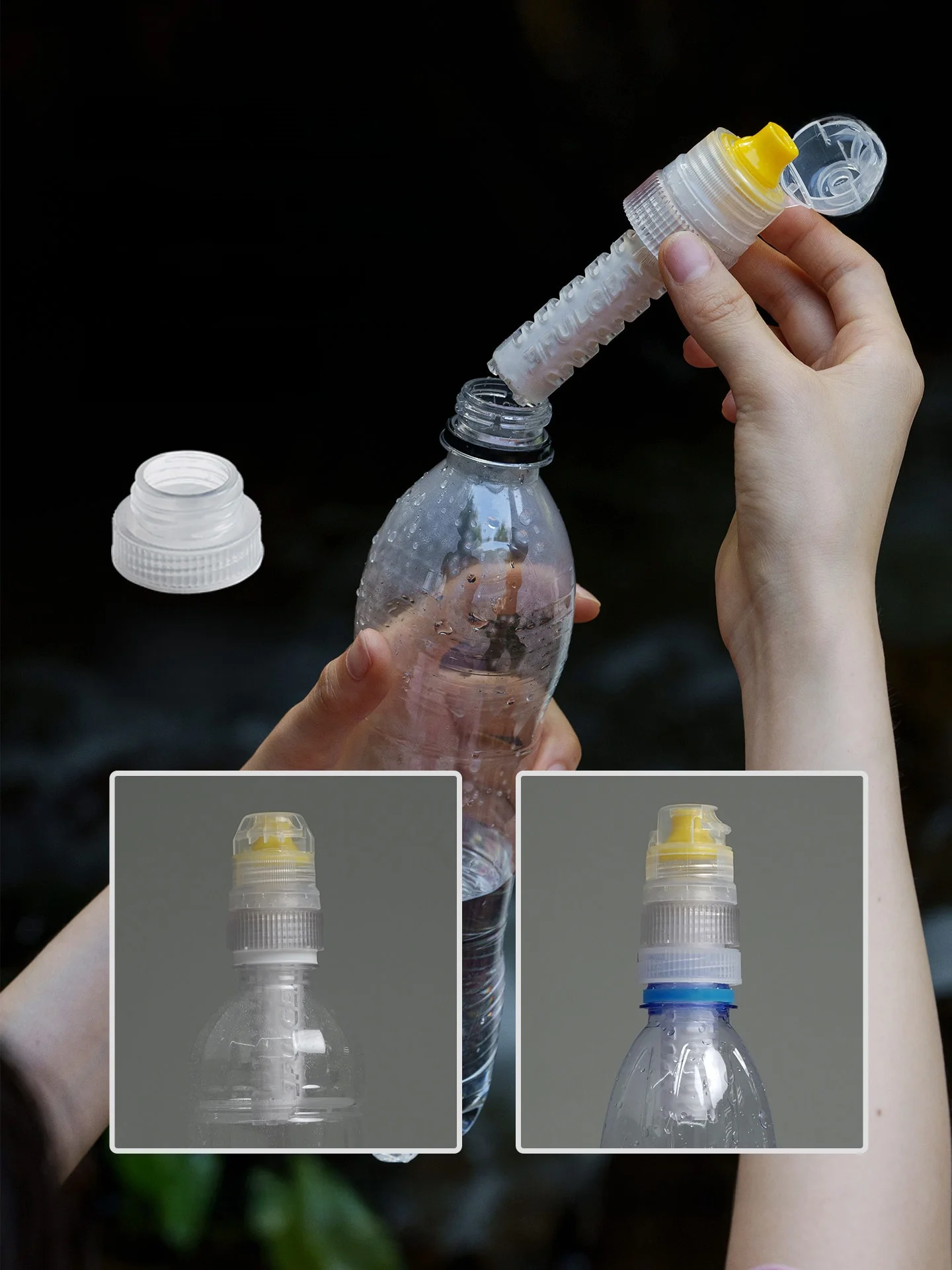 휴대용 야외 정수 필터 캠핑 생존 하이킹 직접 음용수 도구 경량 섬유 코어 여과 장치