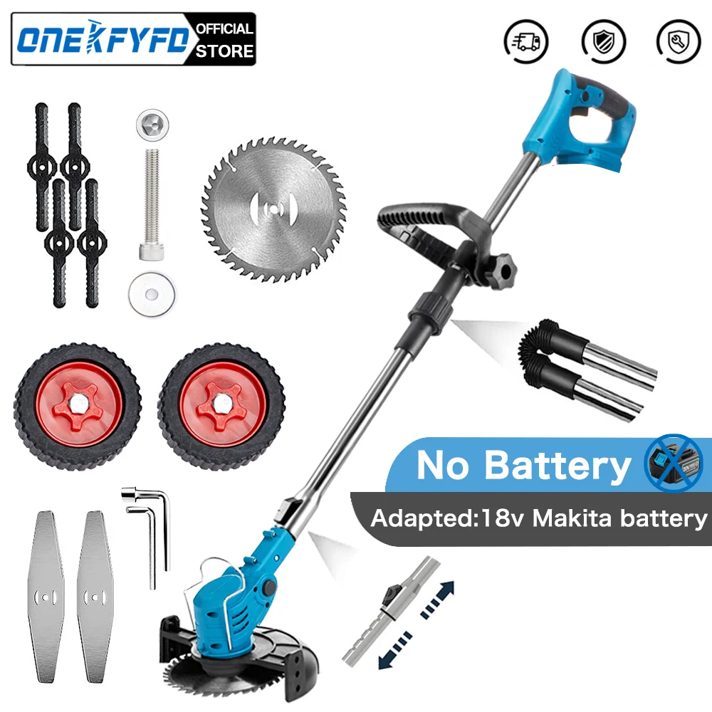 Tosaerba Elettrico 21V Tagliaerba Cordless Lunghezza Taglierina Regolabile Attrezzi Da Giardino Per Uso Domestico Per Batteria Makita 18V
